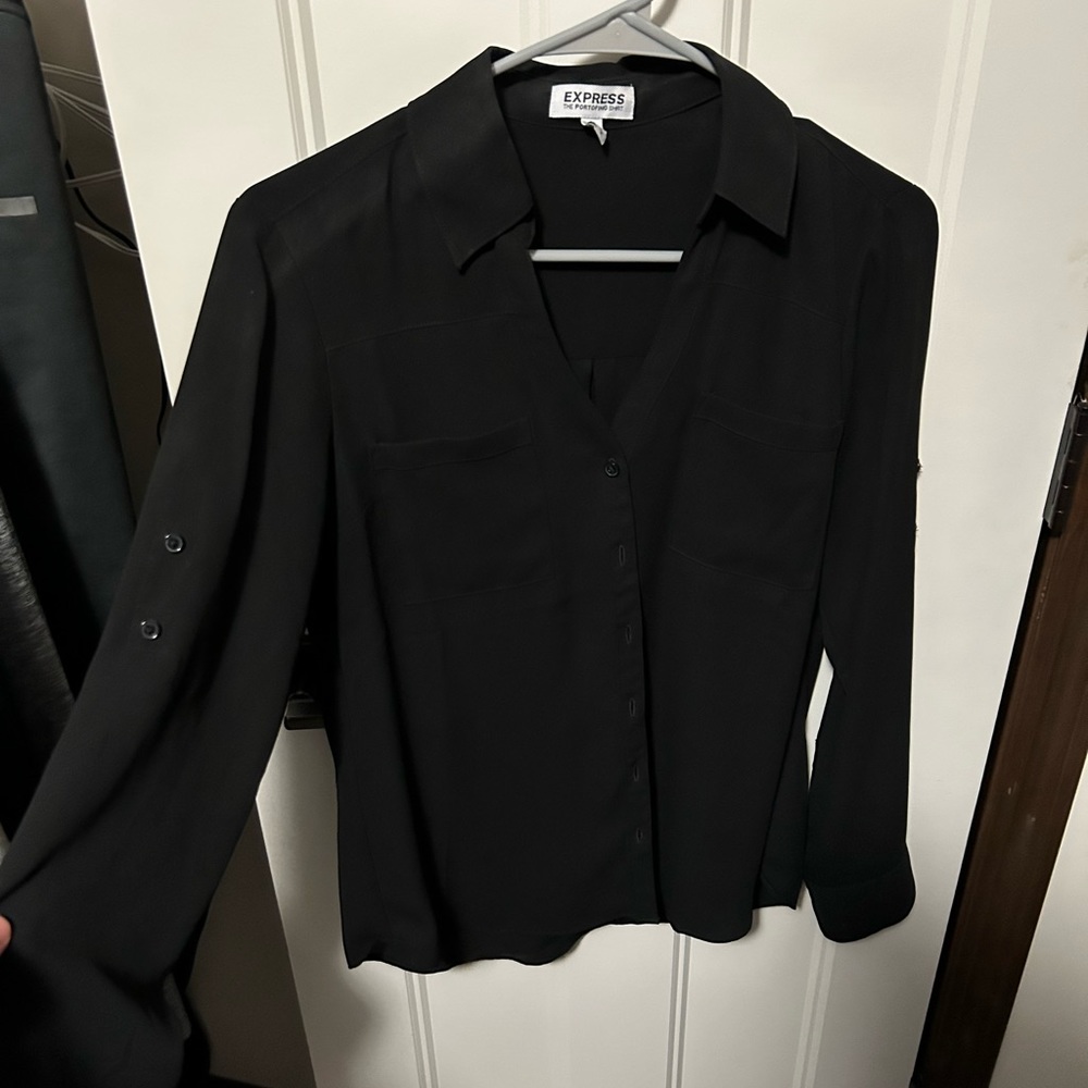 Express portofino black blouse